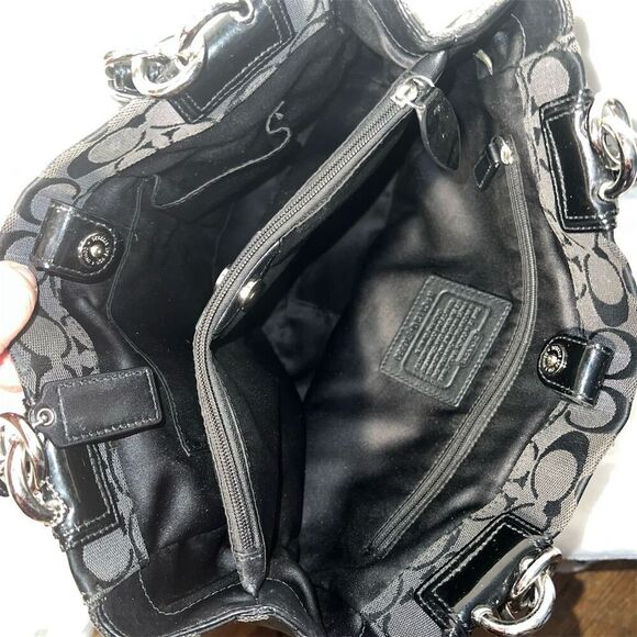 Coach Women's Black Signature Python Shoulder Bag - Picture 10 of 12